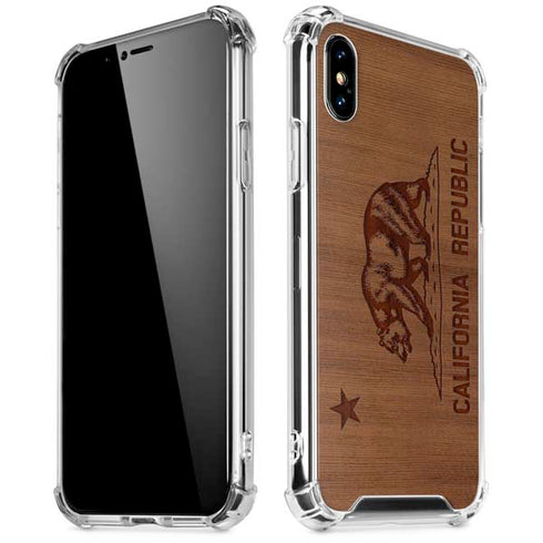California Wood Flag iPhone XS Max Clear Case